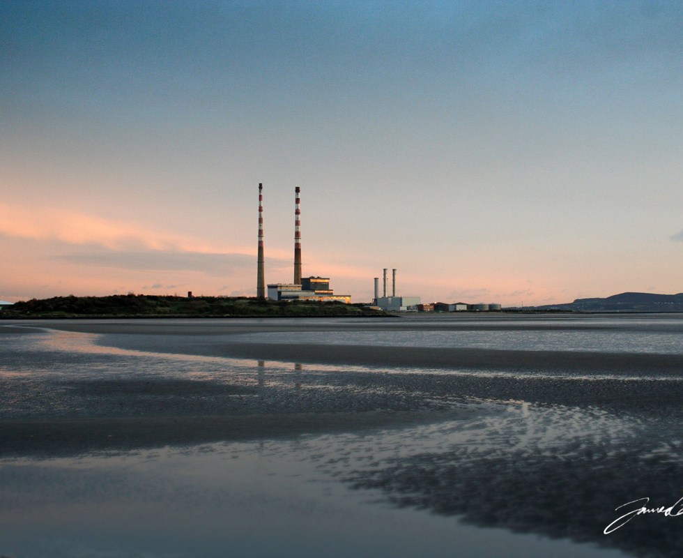 Poolbeg Chimneys seen from Sandymount strand