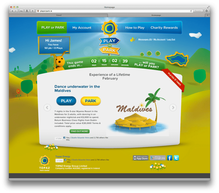 Play or Park website