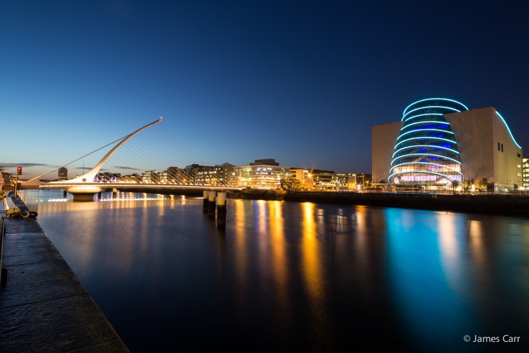 Samuel Beckett bridge and the National Convention Centre, 19 Feb 2015