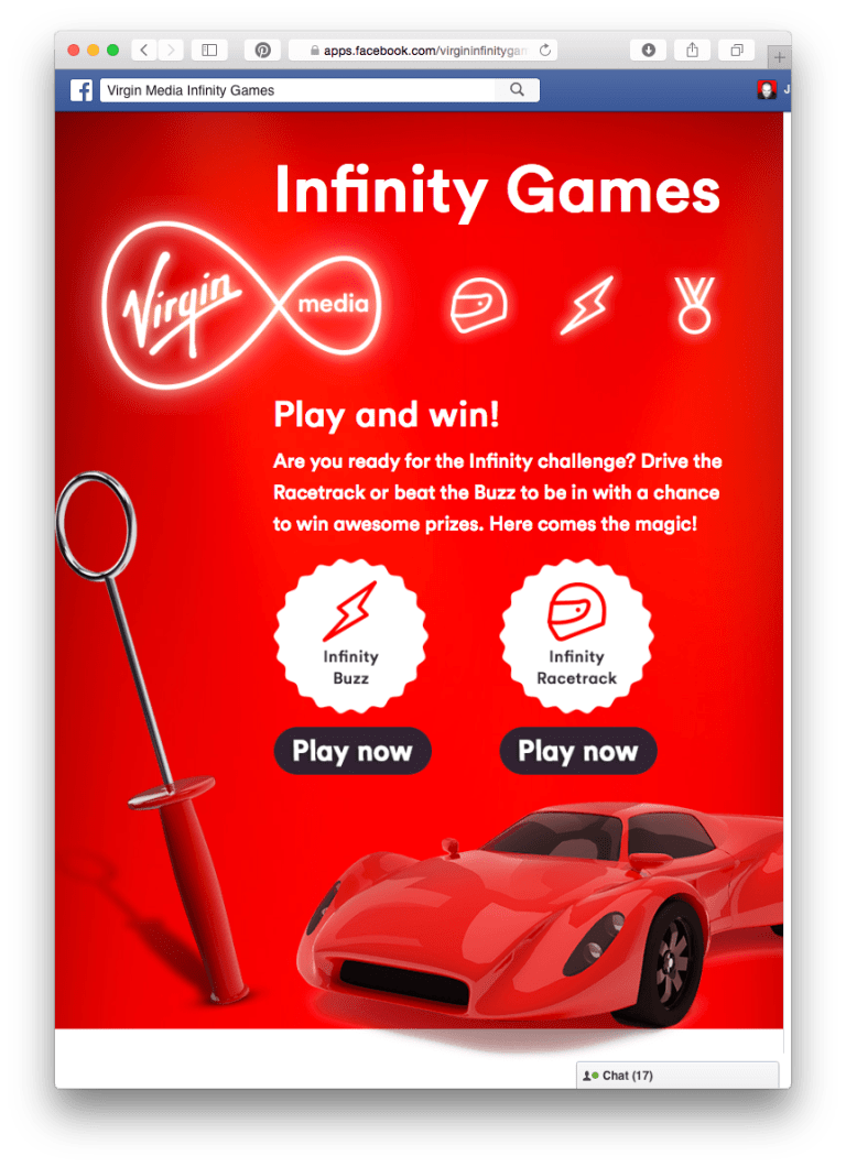 Infinity Games Facebook